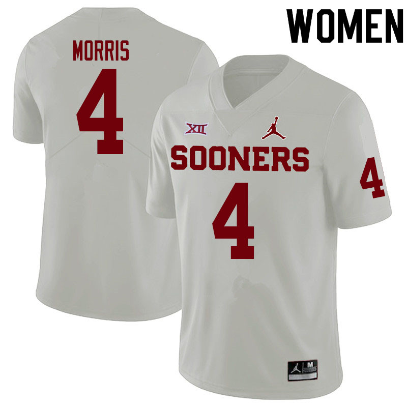 Women #4 Chandler Morris Oklahoma Sooners College Football Jerseys Sale-White